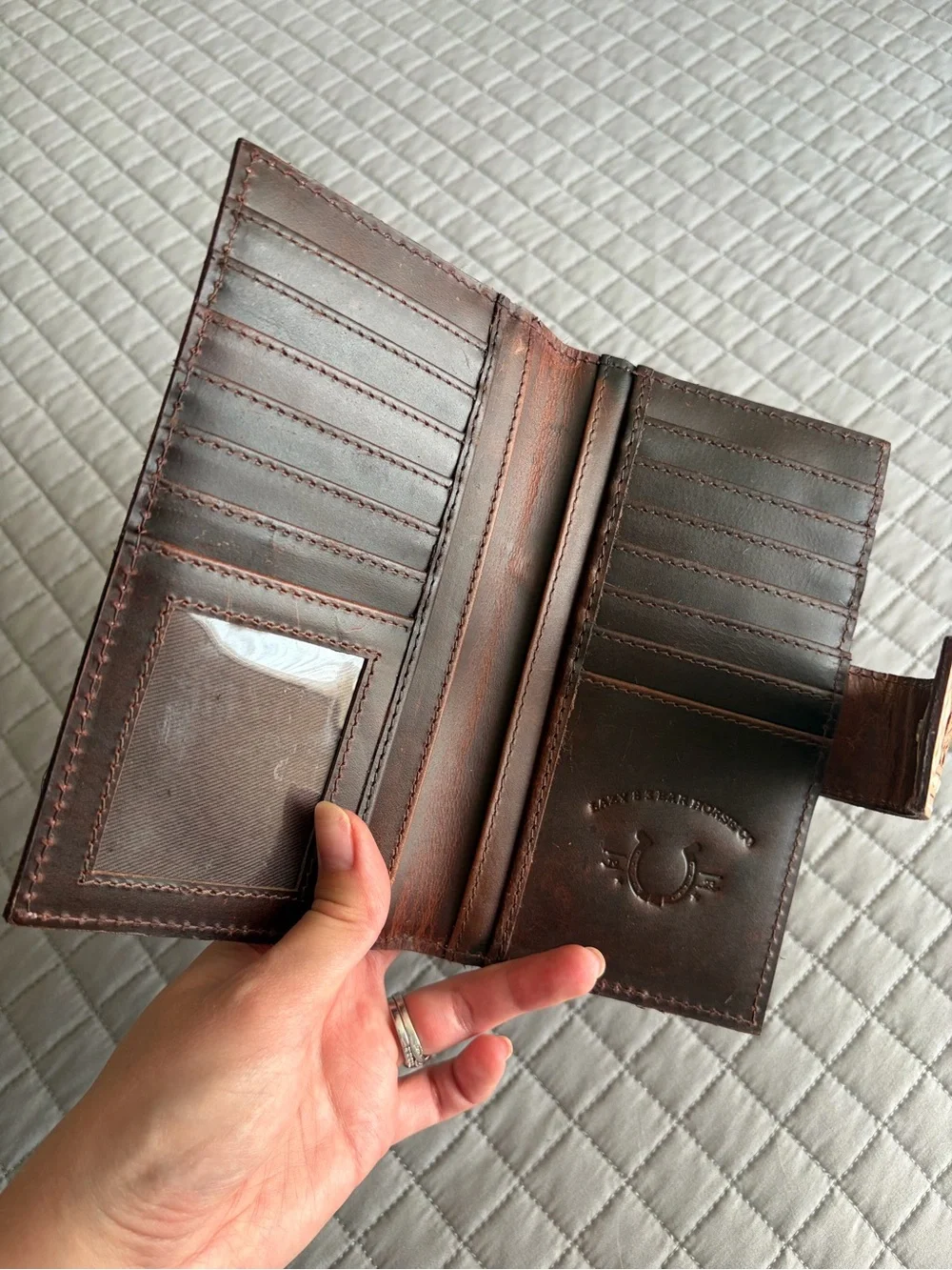 Mesa Genuine Tooled Leather and Cowhide Wallet